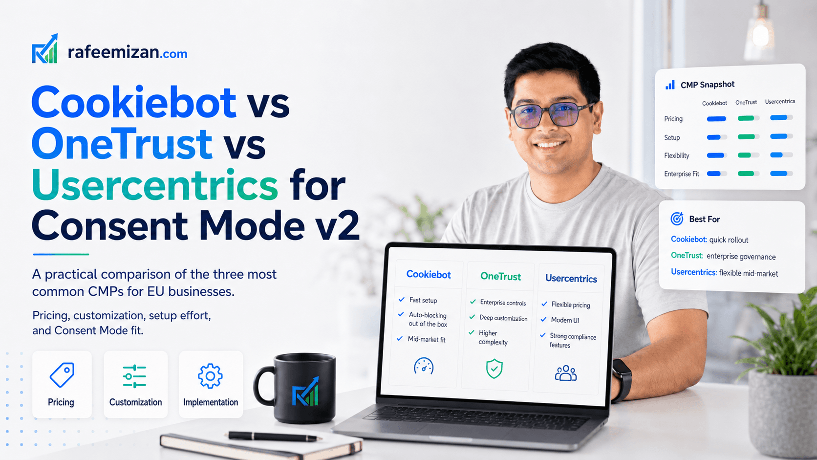 Cookiebot vs OneTrust vs Usercentrics for Consent Mode v2
